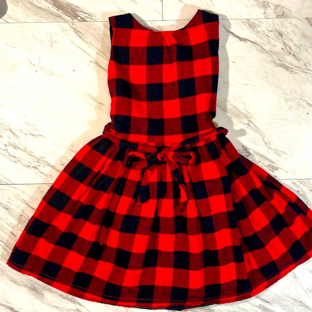 Holiday toddler 4T red flannel shoulderless dress